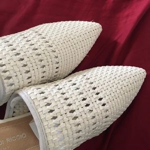 Made in Italy pointed toe woven leather mules NWT